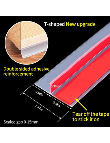 Tira de Sellado de Silicona Transparente STEARBOR 6.1m x 3.48cm
