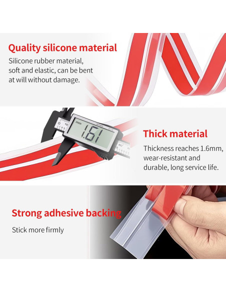 Tira de Sellado de Silicona Transparente STEARBOR 6.1m x 3.48cm