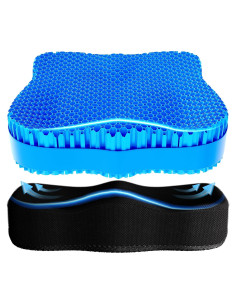 Cojín de Gel Ergonómico Tsmertor 50x42cm 9cm Grosor Azul