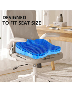 Cojín de Gel Ergonómico Tsmertor 50x42cm 9cm Grosor Azul 2