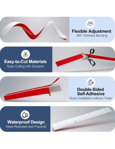 Moldura de esquina flexible autoadhesiva Sereficy 198 cm blanca 2