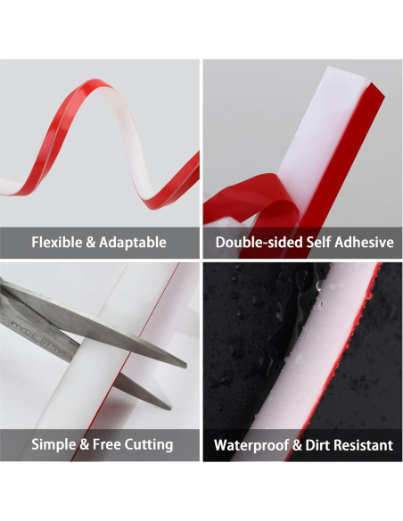 Moldura Cuarterón Autoadhesiva Gaahing 1.27 cm x 99.06 cm Caucho