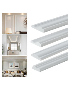 Moldura Autoadhesiva Flexible PVC Yu Huan 3.05m x 4.06cm Blanca