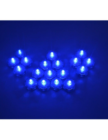 Luces LED Sumergibles Samyo 24 Pcs Azul para Bodas