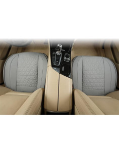 Fundas de Asiento Frontal Pantera Negra de Cuero Sintético - Gris Claro 2