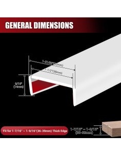 Bisel de Goma Autoadhesivo YANRUIPRO 1.5" x 6m Blanco 2