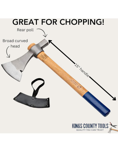 Hacha Tomahawk Kings County 20.32 cm Acero Carbono Nogal