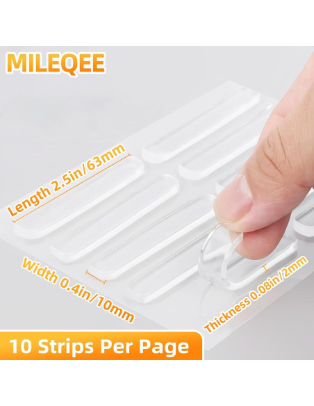 10 Tiras Protectores Transparentes MILEQEE para Puertas y Muebles
