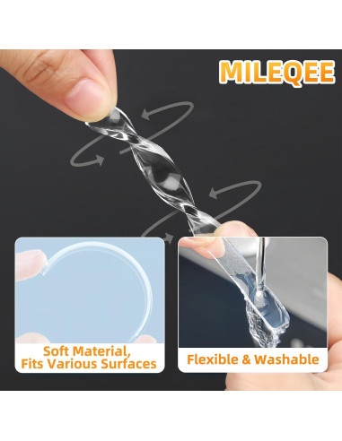 10 Tiras Protectores Transparentes MILEQEE para Puertas y Muebles