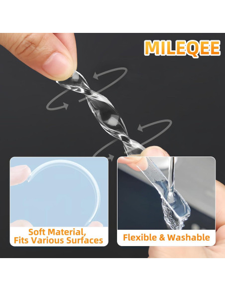 10 Tiras Protectores Transparentes MILEQEE para Puertas y Muebles