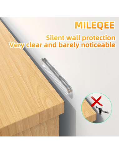 10 Tiras Protectores Transparentes MILEQEE para Puertas y Muebles