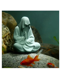 Estatua de Buda de arenisca Livelyfish para acuario 10.7 cm