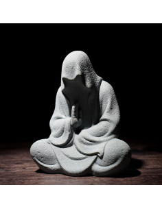 Estatua de Buda de arenisca Livelyfish para acuario 10.7 cm 2