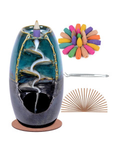 Soporte de Incienso de Retroceso SPACEKEEPER Cerámica Azul