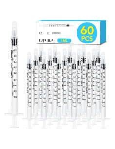 60 Jeringas de 1ml con Tapa TENKAIWICK para Medicamentos