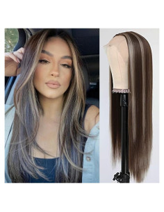 Peluca Sintética Rubia Destacada Aubree 20 Pulgadas 13x3