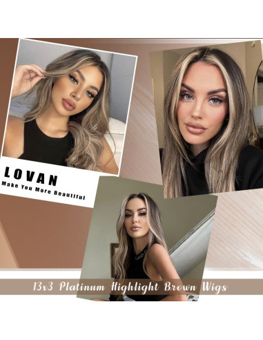 Peluca Sintética Rubia Destacada Aubree 20 Pulgadas 13x3