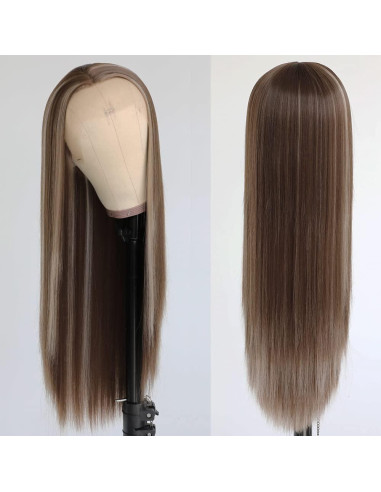 Peluca Sintética Rubia Destacada Aubree 20 Pulgadas 13x3