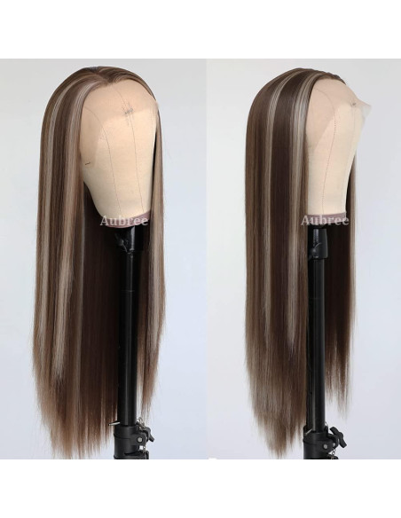 Peluca Sintética Rubia Destacada Aubree 20 Pulgadas 13x3