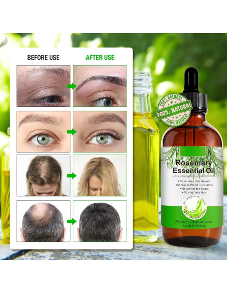 Aceite de Romero Puro 120 ml - Crecimiento Cabello y Piel