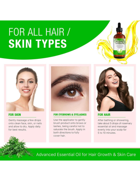 Aceite de Romero Puro 120 ml - Crecimiento Cabello y Piel