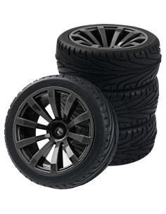 Ruedas de 10 Radios HIRCQOO 12 mm Neumáticos Goma RC 1/10 2