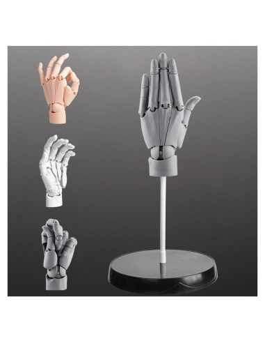 Maniquí de Mano Artista Flexible Sufeasdf 20 Articulaciones Gris