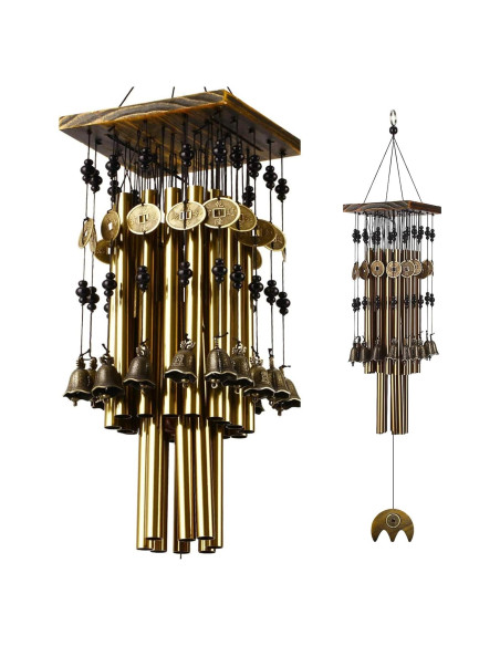 Campanas de Viento YLYYCC 76 cm con 24 Tubos de Cobre y 16 Campanas
