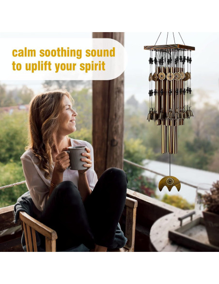 Campanas de Viento YLYYCC 76 cm con 24 Tubos de Cobre y 16 Campanas
