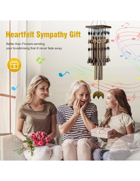 Campanas de Viento YLYYCC 76 cm con 24 Tubos de Cobre y 16 Campanas