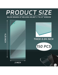 100 Cubiertas de Lentes Transparentes para Soldadura 5.08x10.8cm 2