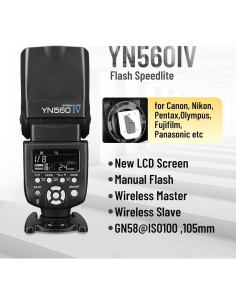 Flash Manual Inalámbrico YONGNUO YN560 IV GN58 para Cámaras 2