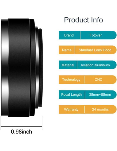 Capucha de Lente de Metal Atornillable 58mm X-SweetDream