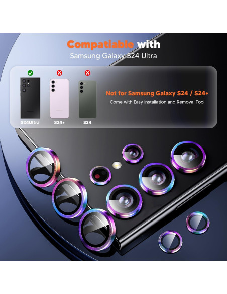Protector de Lente de Cámara Hoerrye para Samsung Galaxy S24 Ultra