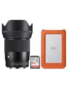Lente Sigma 23mm F1.4 DC DN para Fujifilm X + Disco Duro 1TB + Tarjeta 64GB
