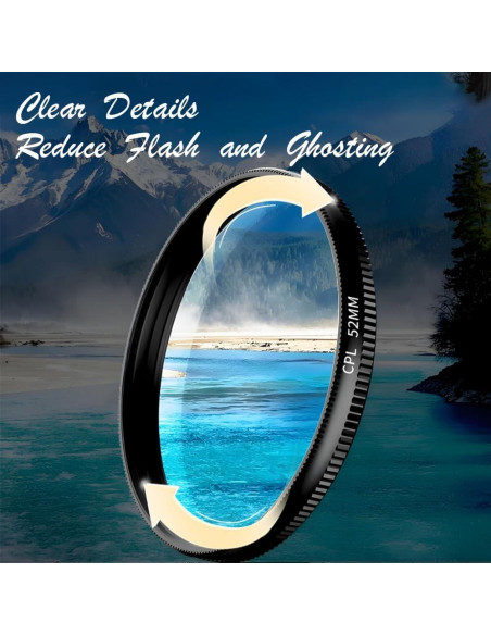 Kit de Filtros CPL para Cámara de Teléfono 52mm Genérico 3Pcs