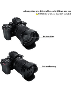 Parasoles Reversibles JJC para Nikon NIKKOR Z DX 18-140mm 2