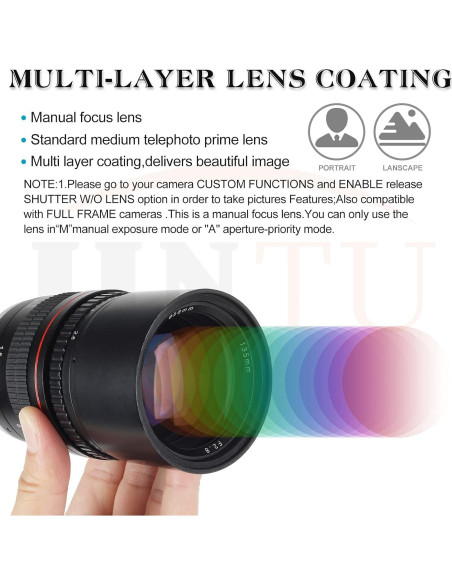 Lente Telefoto Manual JINTU 135mm f/2.8 para Nikon Lente Telefoto Manual JINTU 135mm f/2.8 para Nikon