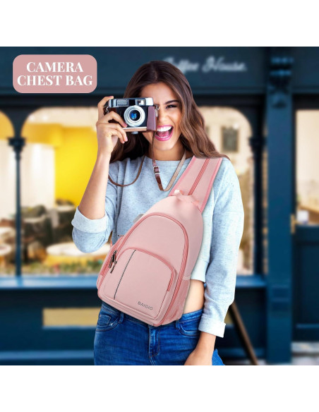 Bolsa de Mensajero para Cámara BAIGIO Rosa 17x10x35cm