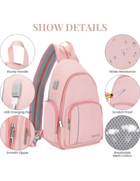 Bolsa de Mensajero para Cámara BAIGIO Rosa 17x10x35cm