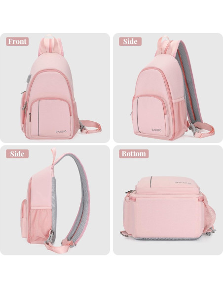 Bolsa de Mensajero para Cámara BAIGIO Rosa 17x10x35cm