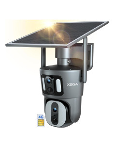 Cámara de Seguridad 4G LTE Xega Doble Lente 1080P Solar IP66