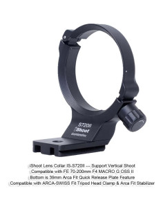 Anillo de Montaje en Trípode iShoot IS-S720II para Lente Sony FE 70-200mm F4 2
