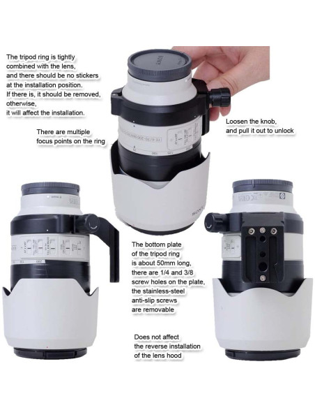 Anillo de Montaje en Trípode iShoot IS-S720II para Lente Sony FE 70-200mm F4