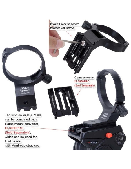 Anillo de Montaje en Trípode iShoot IS-S720II para Lente Sony FE 70-200mm F4
