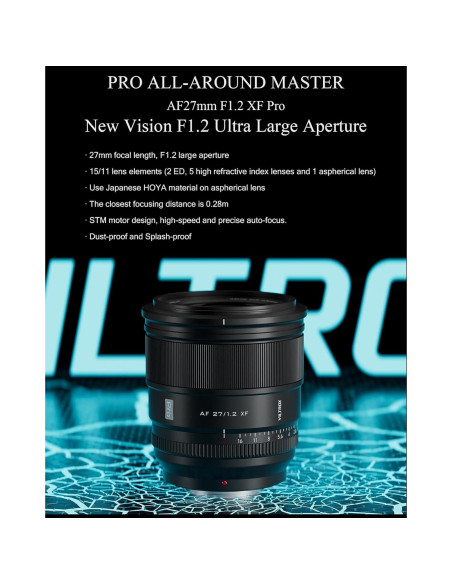 Lente VILTROX 27mm F1.2 Pro AF para Fujifilm X - 1.16 kg