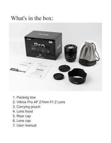 Lente VILTROX 27mm F1.2 Pro AF para Fujifilm X - 1.16 kg