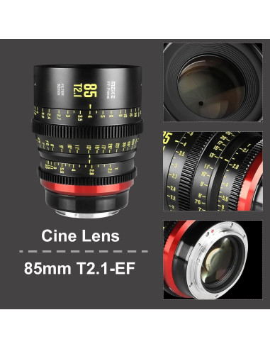 Lente de Cine Manual MEKE 85mm T2.1 para Cámaras Canon EF
