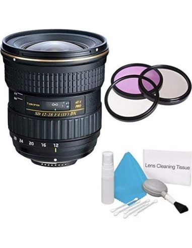 Lente Tokina 12-28mm f/4.0 AT-X Pro APS-C para Canon + Kit de Limpieza y Filtros