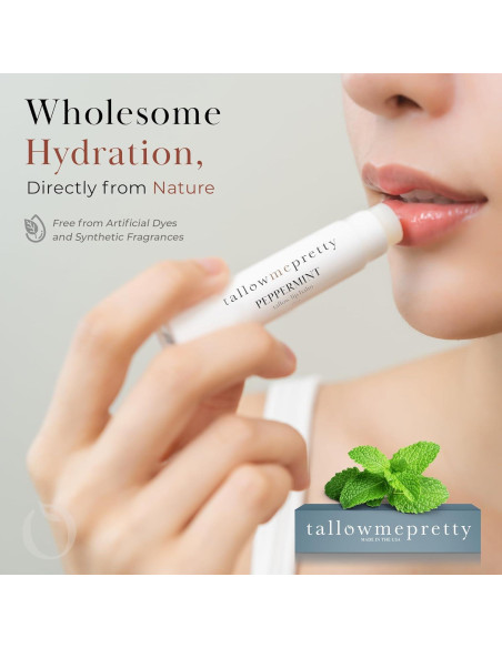 Bálsamo Labial Hidratante de Menta Tallow Me Pretty 4.25g